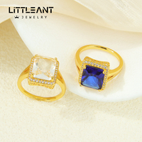 Bagues de mariage arabes de luxe pour couples, plaquées or 21 carats, avec pierres précieuses italiennes, bague cocktail pour femme, bijoux tendance