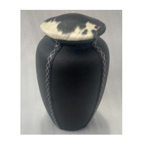 Urna Funeraria Moderna de Aluminio y Cuero Negro para Cenizas Humanas, Artículos Conmemorativos para Adultos - Product Image 6