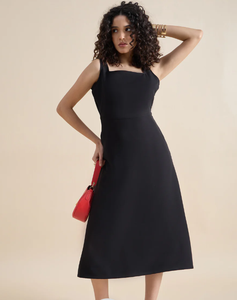 À la mode femmes adulte sans lacet noir crêpe gaine robe Style moderne taille naturelle pour les fêtes soirée événements bureau sorties - Product Image 1