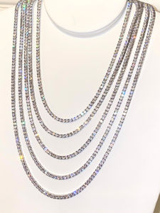 IGI Certified VVS Brilliant Cut Diamond Chains Custom 925 <b>Sterling</b> <b>Silver</b> Tennis Chain Iced Hip Hop <b>Necklaces</b> Women's Party - Product Image 2