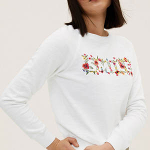 Sudadera bordada de moda nueva para mujer transpirable de alta calidad con cuello levantado para invierno Color blanco precio barato - Product Image 5