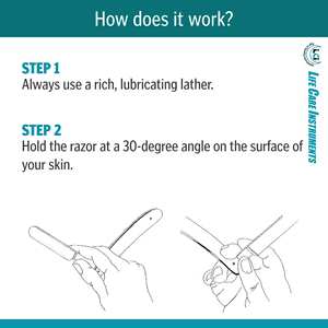 Navaja de Afeitar Profesional de Acero Inoxidable con Mango de Madera y Funda de Cuero de Life Care Instruments - Product Image 6