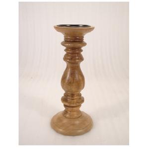 Bougeoir de pilier en bois massif poli jaune pour la décoration de dessus de Table de salon à la maison - Product Image 6