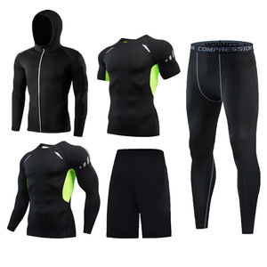 Pure Black Thermo Underwear Hombres Fitness Training Tight Compression Sportswear Trajes Conjuntos - Product Image 5