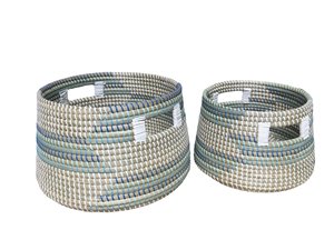 Panier de rangement en jonc de mer naturel fait à la main en rotin du Vietnam - Product Image 3