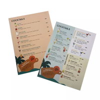 Menu de restaurant imprimé sur mesure, impression numérique, cartes en PVC, imperméables, couleurs et formes personnalisées, certifiées ROHS