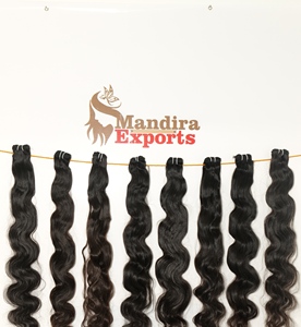 Wholesale 100% Natural Virgin Indian Temple Human Hair Extensions 10-32 Inches Non-Remy <b>Tangle</b>-Free Loose Bodywave Natural - Product Image 1