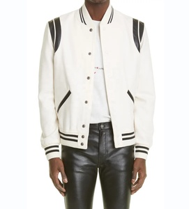 Chaquetas universitarias personalizadas para hombre 2024 para otoño e invierno, chaqueta de béisbol con logotipo bordado de alta calidad, tela de lona con letras - Product Image 5