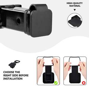 Vypart Insert de prise d'attelage de 2 pouces en caoutchouc souple noir premium avec nervures pour une protection robuste des supports d'attelage - Product Image 4