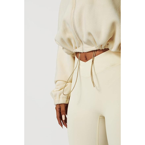 Conjunto de chaqueta y Touser para mujer, chándal de lana de mezcla de algodón, cómodo ajuste holgado, informal, patrón sólido para Primavera/Verano - Product Image 6