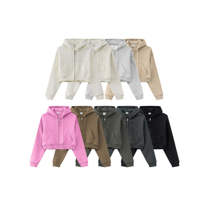 Sudadera con capucha de algodón 300 Gsm de peso pesado de punto de alta calidad para mujer con estampado de soplo 3D y transferencia de calor de logotipo frontal personalizado - Product Image 6
