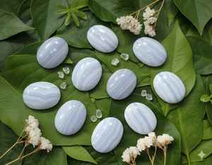 Agate en cabochon de qualité supérieure, tailles et formes variées, agate bleue en cabochon, pierre précieuse polie lisse, 20% de réduction et cadeau du Nouvel An - Product Image 5