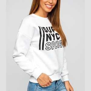 Moda mujer sudaderas logotipo personalizado de gran tamaño de algodón Sudadera con capucha casual streetwear manga larga al por mayor uso diario a granel - Product Image 4