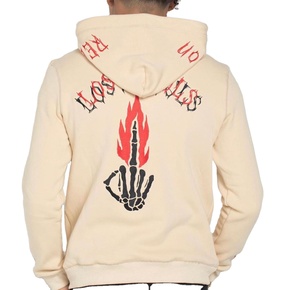 Sweat à capuche personnalisé pour homme avec logo brodé sur le devant, mélange polyester/coton, tissu tricoté lourd 350g, écologique et anti-boulochage - Product Image 1