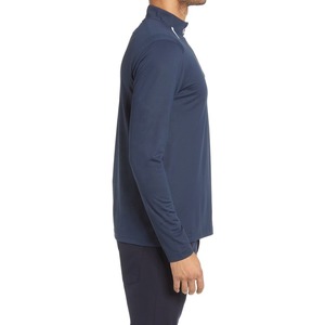 Pull en maille à col rond à demi-zip respirant en coton 100% à manches longues avec étiquette privée personnalisée pour homme, vêtements d'hiver - Product Image 4