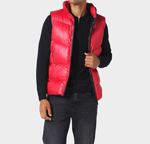 2024 nouveauté Premium qualité hommes décontracté grande taille bouffant gilet respirant toile fermeture à glissière hiver Polyester col rond - Product Image 3