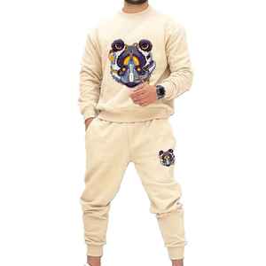 2025 hiver mode Design survêtement pour hommes haute qualité personnalisable DTG côté rayure pantalon avec Logo comprend pantalon et chemise - Product Image 1