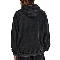 Sweat-shirts à capuche pour hommes personnalisés, sans cordon, en molleton délavé, doublés, respirants, épais, pour l'hiver