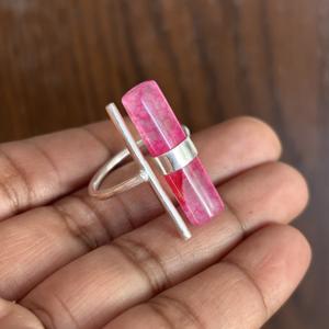 Bague de mode en cristal plaqué argent rose pour femmes, vente en gros, bijoux en pierres précieuses en laiton pour fête de fiançailles - Product Image 2