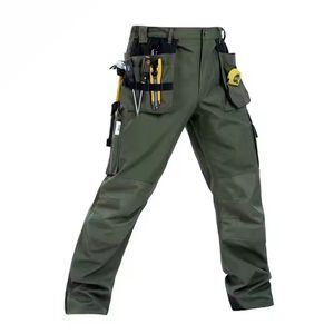 Pantalon de travail cargo en coton décontracté pour hommes Pantalon d'été multi-poches d'extérieur avec fonction anti-rides - Product Image 4