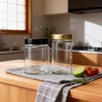 Tarro de Vidrio de Boca Ancha en Varios Tamaños, 280ml 500ml, con Tapa Hermética, Recipiente para Alimentos para Encurtidos y Mermeladas Caseros