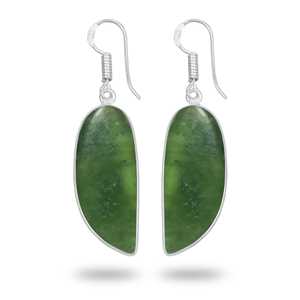 Boucles d'oreilles de créateur en laiton plaqué argent faites à la main, boucles d'oreilles en jade néphrite, pierre précieuse, magnifiques, classiques, pour les fêtes, bijoux de mode - Product Image 2