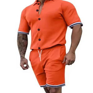 Logo <b>Men's</b> Cotton Polyester Tracksuit Sets with <b>Men</b> <b>Shorts</b> Set - Product Image 5