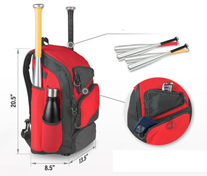 Bolsa de bate de béisbol Softball Superpack Negro Verde Ganchos colgantes completos - Product Image 5
