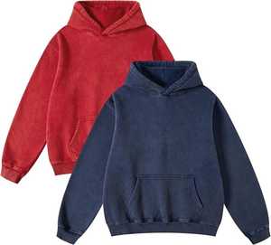 Femmes surdimensionné lavage à l'acide à capuche Streetwear coupe ample à capuche décontracté coton lourd Vintage pull sweat - Product Image 3