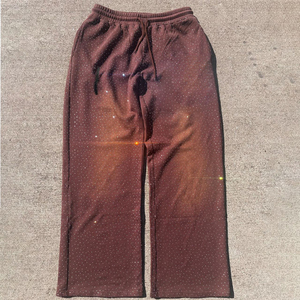 กางเกงวอร์มขายาวทรงตรงผ้าฝ้ายเฟรนช์เทอร์รี่เอวสองชั้นคุณภาพพรีเมียมปี 2026 สำหรับผู้ชาย - Product Image 3