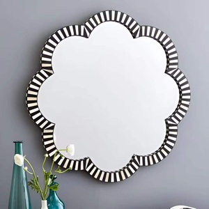 Meilleur miroir mural moderne de style Art déco rond traditionnel arabe, léger, avec incrustations en os/nacre, pour la décoration intérieure - Product Image 5