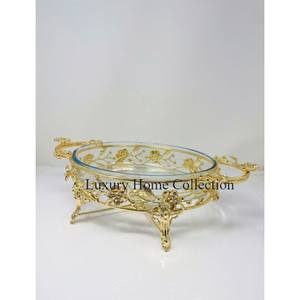 Grande casserole de table en métal au design martelé couleur argent en acier inoxydable brillant poli fournitures d'hôtel faites à la main - Product Image 6