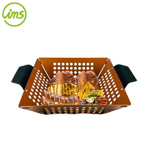 Cesta cuadrada antiadherente para parrilla de carne vegetal - Product Image 6