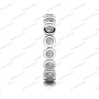 Andenken Muttermilch Sterling Silber Halb montage ohne Steinring 3mm runde leere Lünette Solid Women Daily Life Schmuck