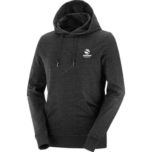 Pull-over gris à capuche en polyester 100% pour homme Sweat-shirt de sport de couleur unie de taille personnalisée avec logo brodé en 3D - Product Image 1