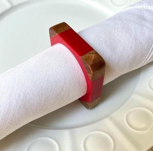 Luxury European Wooden Napkin <b>Rings</b> | Wood and <b>Resin</b> Napkin Holders | Elegant table decor for home and restaurants - Product Image 4