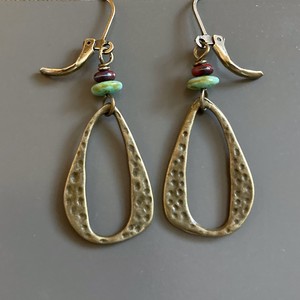 Boho Hoop <b>Earrings</b> Lightweight Brass Turquoise Jewelry for <b>Women</b> - Product Image 4