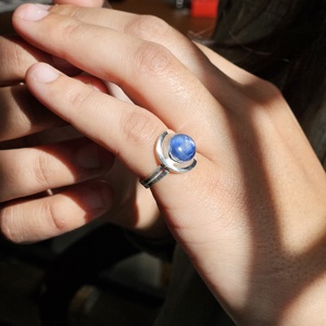 Meilleur cadeau de Noël Bague en argent réglable en cyanite Légère et élégante pour les mariages et les fêtes - Product Image 4