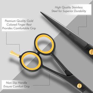 Tijeras de corte de pelo de peluquero de gran oferta, hoja de afeitar afilada de acero inoxidable de alto carbono profesional de 6 pulgadas, precios bajos - Product Image 4