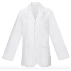 防尘医疗医院仓库外套员工白色实验室医生外套，定制全外套刺绣设计