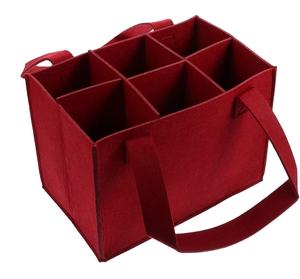 Sac à vin unique personnalisable tendance feutre cuir Style Portable Six bouteilles couleurs personnalisées Styles deux poignées pas de fermeture à glissière - Product Image 1