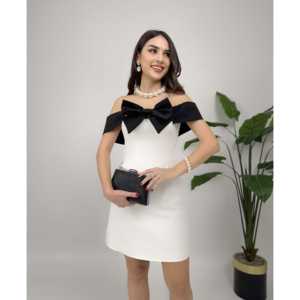 Robe fourreau en satin sans bretelles avec taille naturelle et détail nœud 2156 - Product Image 6