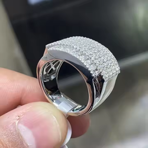 Men's Custom Iced out Moissanite <b>Pinky</b> <b>Ring</b> Solid 925 Sterling Silver, Hip Hop Rapper Icy, 3.14 CTW VVS D Color Moissanite <b>Ring</b> - Product Image 3