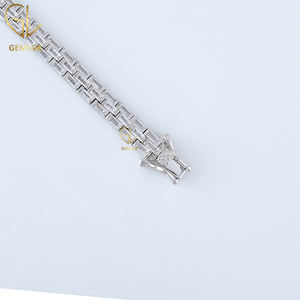 Vente chaude Nouveau Design 925 Argent 3 Rangée Baguette Coupe Moissanite Diamant Tennis Bracelet Fine Jewelry Bracelets Unisexe - Product Image 3
