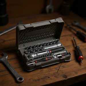 Juego de Herramientas Usag 606 con 30 Piezas, Surtido de 1/4 y 1/2 EB y Vasos Hexagonales en Estuche ABS para Uso en el Hogar y Taller - Product Image 3