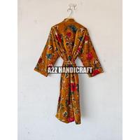 Peignoir de bain kimono en velours de coton à imprimé floral Cadeaux d'été pour ses robes de mariée et cadeaux de demoiselles d'honneur