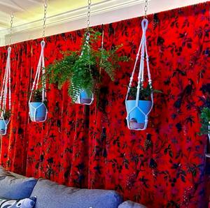 Customizable Luxury Orange Velvet <b>Curtain</b> Boho Bird Print Vintage Style Cotton Valances and <b>Drapes</b> for Home Decoration - Product Image 5