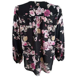 Top de gasa con volantes asimétricos de Rachel Rachel Roy - Negro para mujer, talla grande - Product Image 2