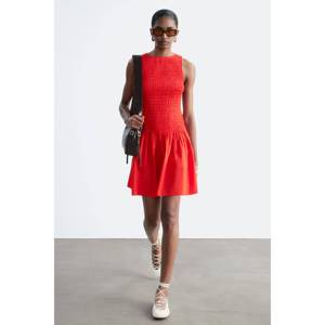 Robe courte en popeline de coton, style décontracté, tendance streetwear, style hippie, avec taille élastique, respirante et tendance, tailles XS à 6XL - Product Image 1