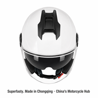 Casque de moto demi-face de luxe avec rembourrage souple, fermeture rapide, matériau ABS imperméable pour les jeunes et les trajets quotidiens toutes saisons